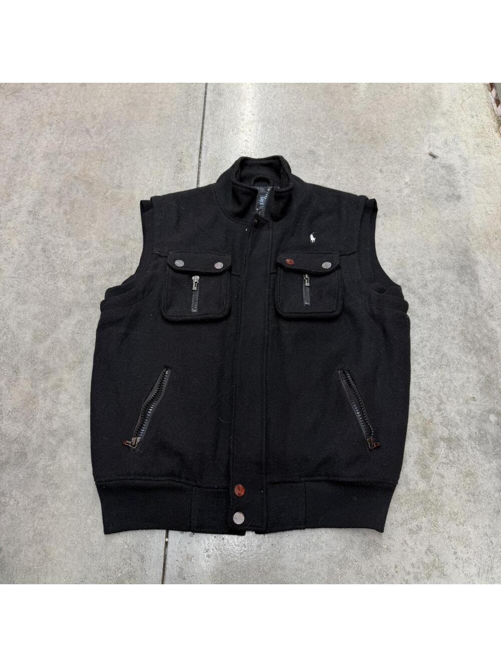 vintage polo ralph lauren full zip heavyweight vest size xxl
